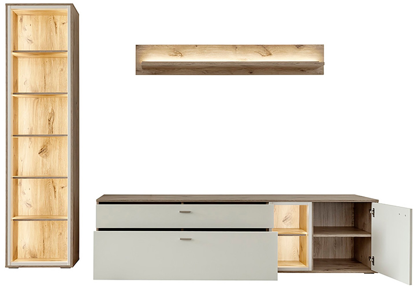MCA furniture Wohnwand »SANTERNO« Komplett-Set, 3-teilg, 3 Stk. tlg.