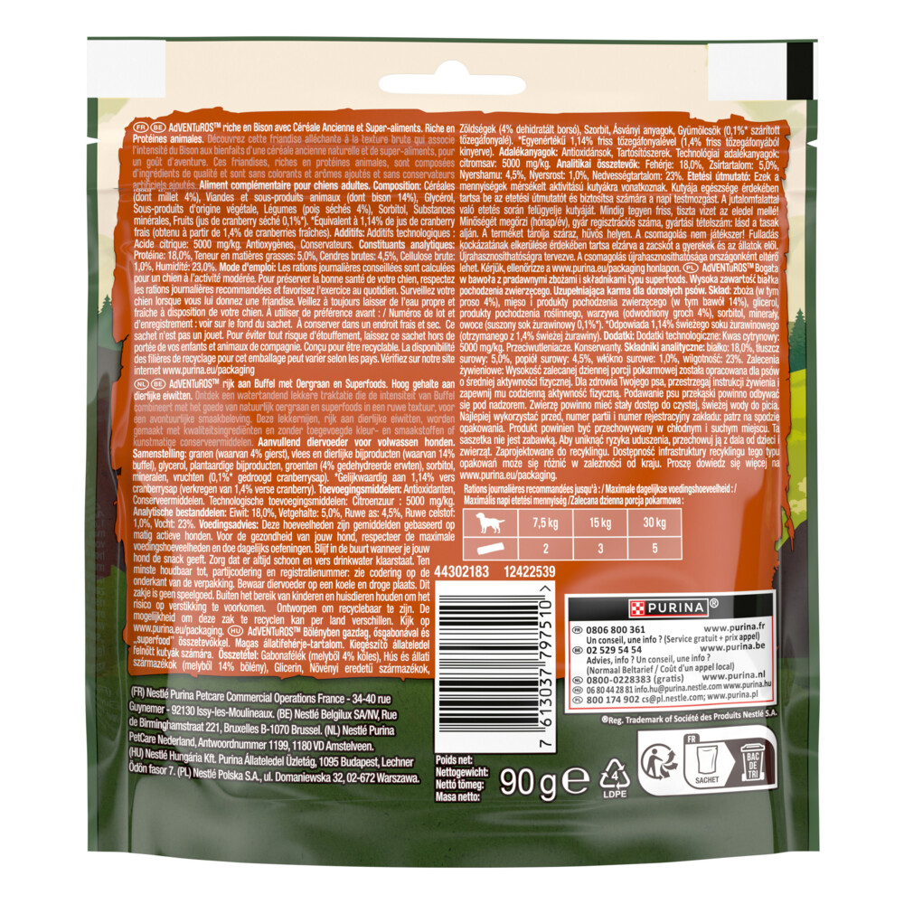 Adventuros Hondensnack Buffelsmaak90 gr
