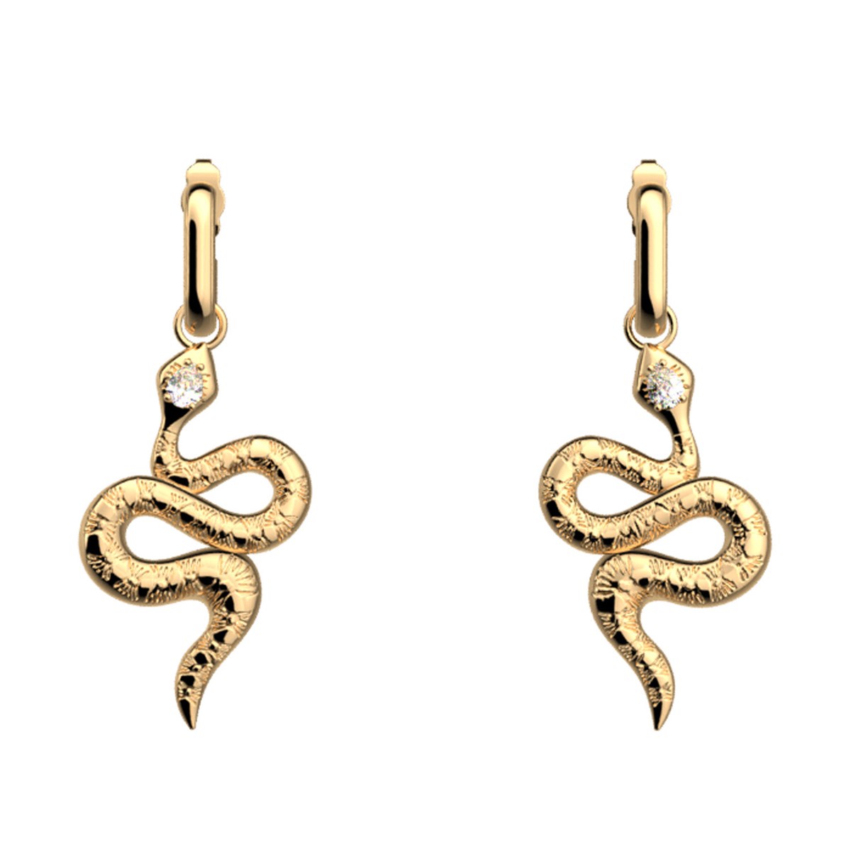 Boucles d'oreilles Les Georgettes Serpent doré16mm