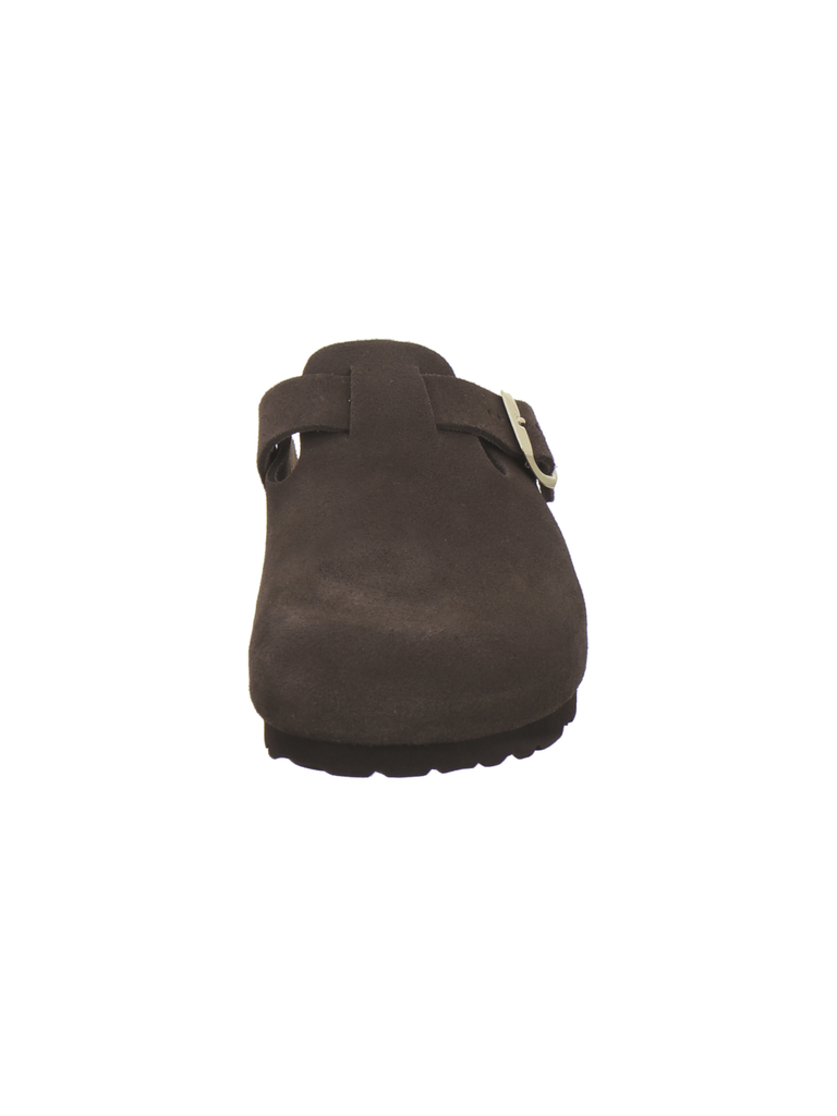 Clogs Damen Leder espresso Velour