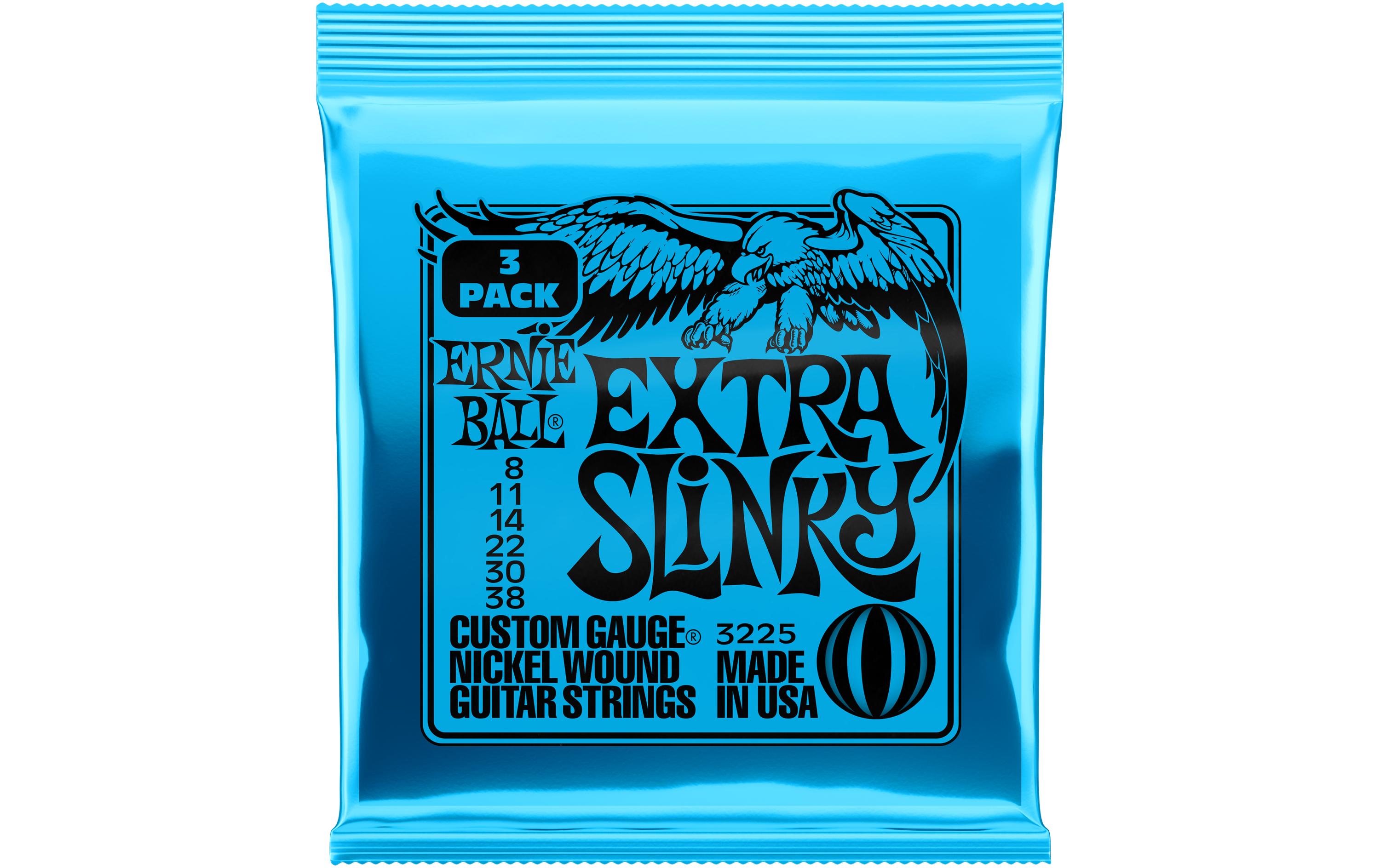 Gitarrensaiten 3225 Extra Slinky – 8-38, 3er PackMultipack-Saitensatz für E-Gitarre