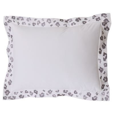 Taie d'oreiller percale broderie léopard
