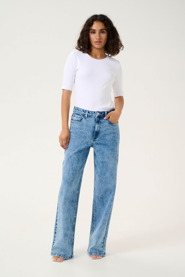 Kaffe KAthora Embellish Jeans Medium blue denim