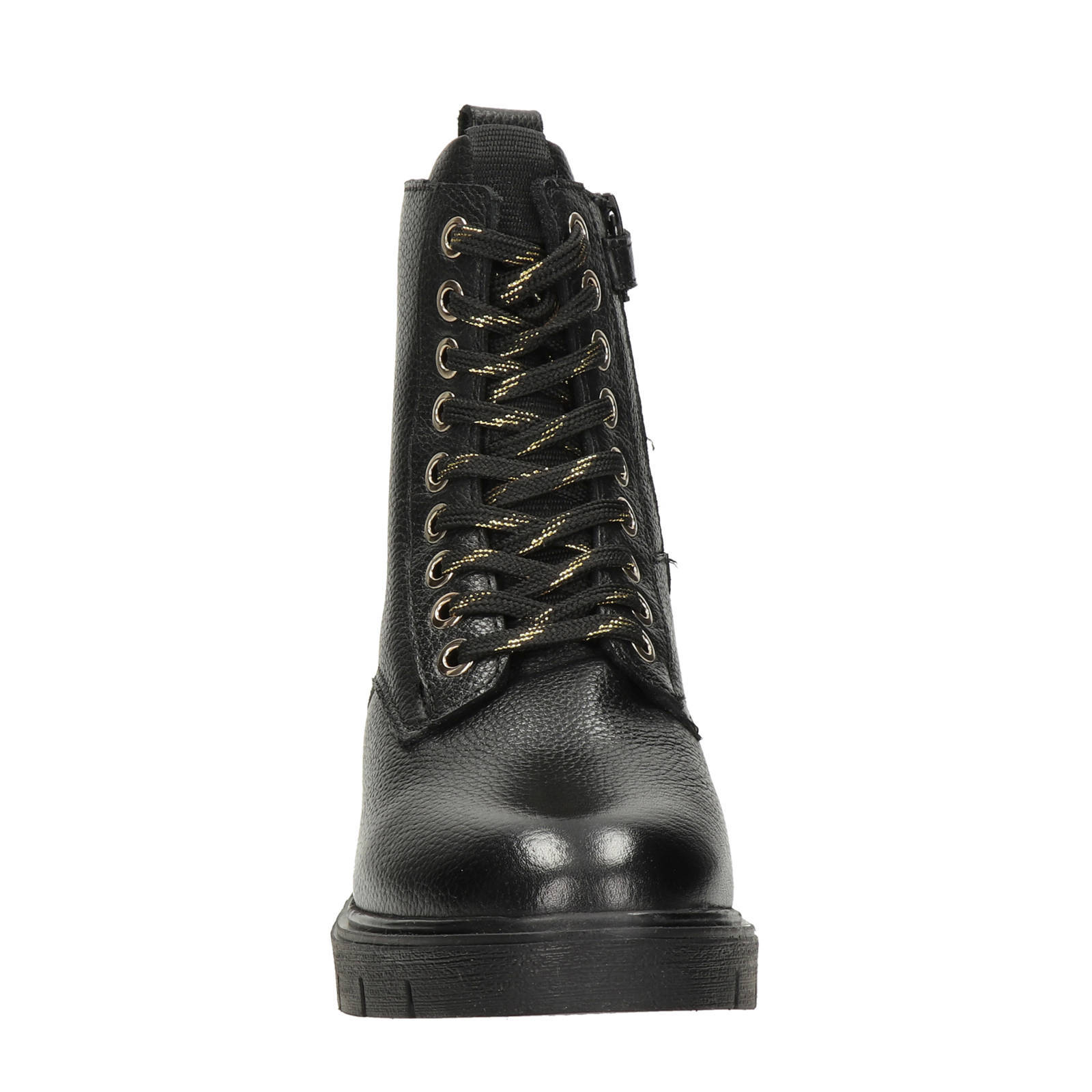 Nelson Kids leren veterboots zwart