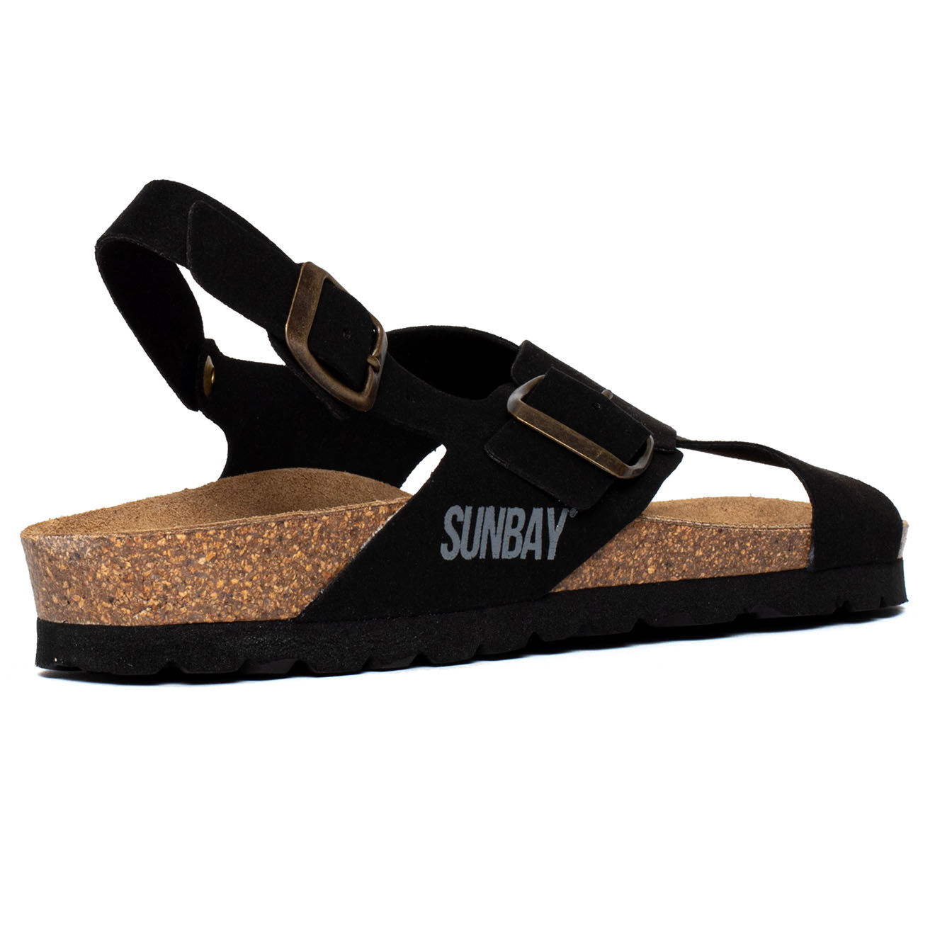 Sunbay Sandales en Velours de Cuir Augusta noires