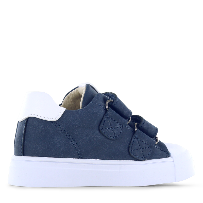 Shoesme donkerblauwe sneaker met witte stripings Microfiber nubuck | Jongen