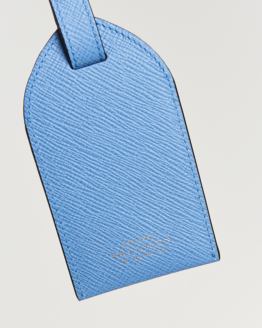 Smythson Panama Luggage Tag Nile Blue