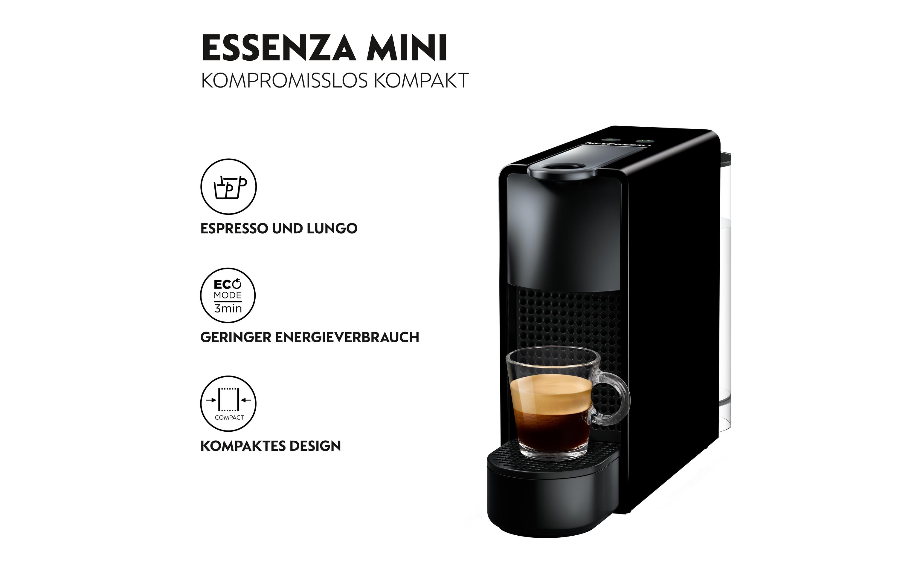 Kaffeemaschine Nespresso Essenza Mini XN1108 SchwarzKapselmaschine