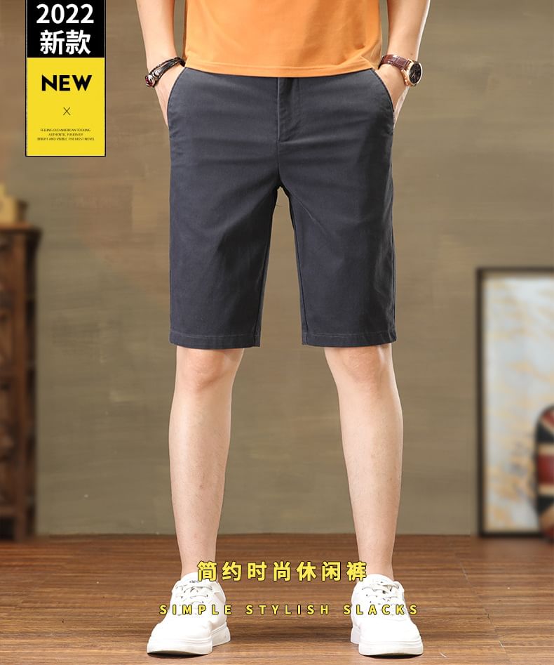 Denimic - Effen short met middelhoge taille