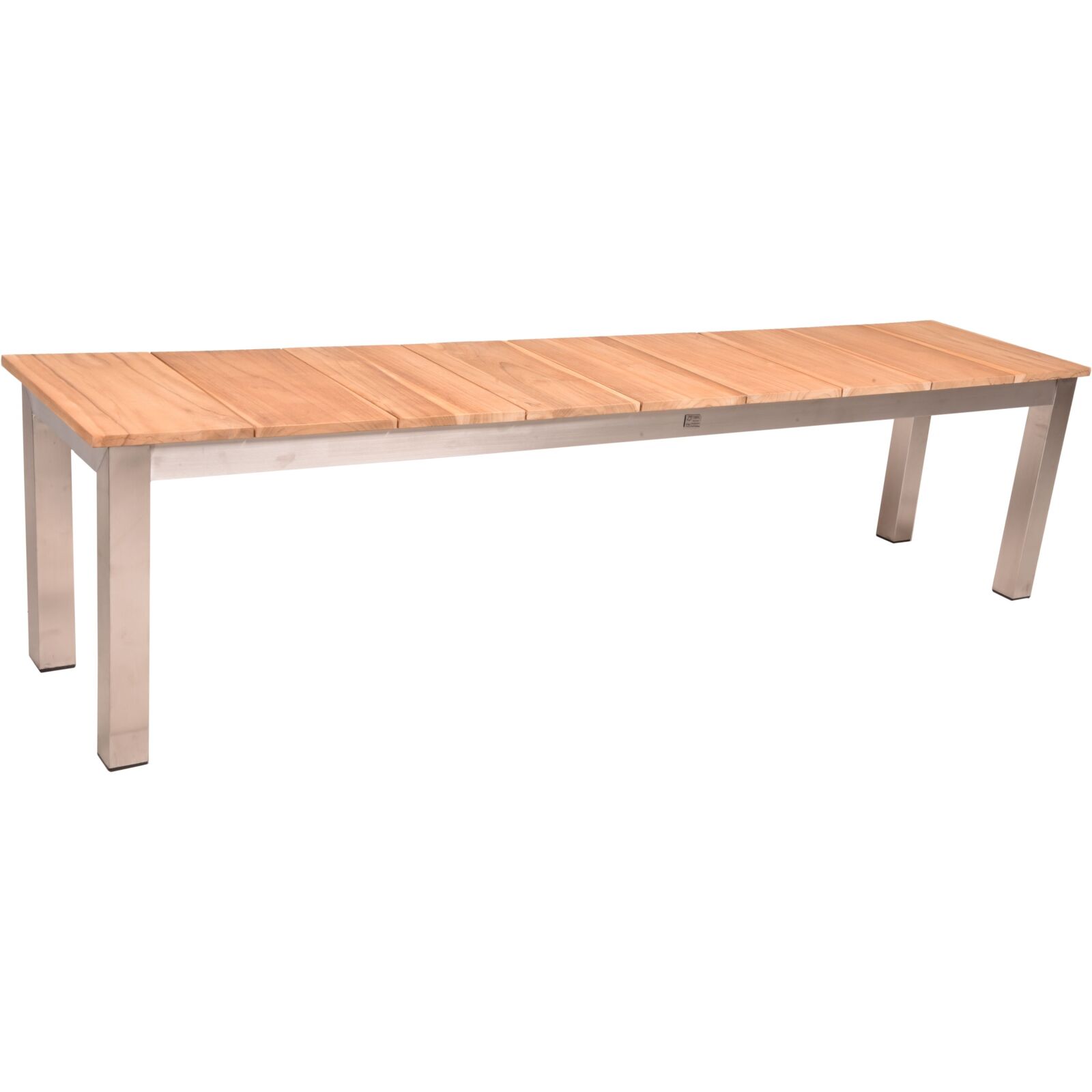 3-teilige Tischgruppe DALLAS - silber - Teak Massivholz