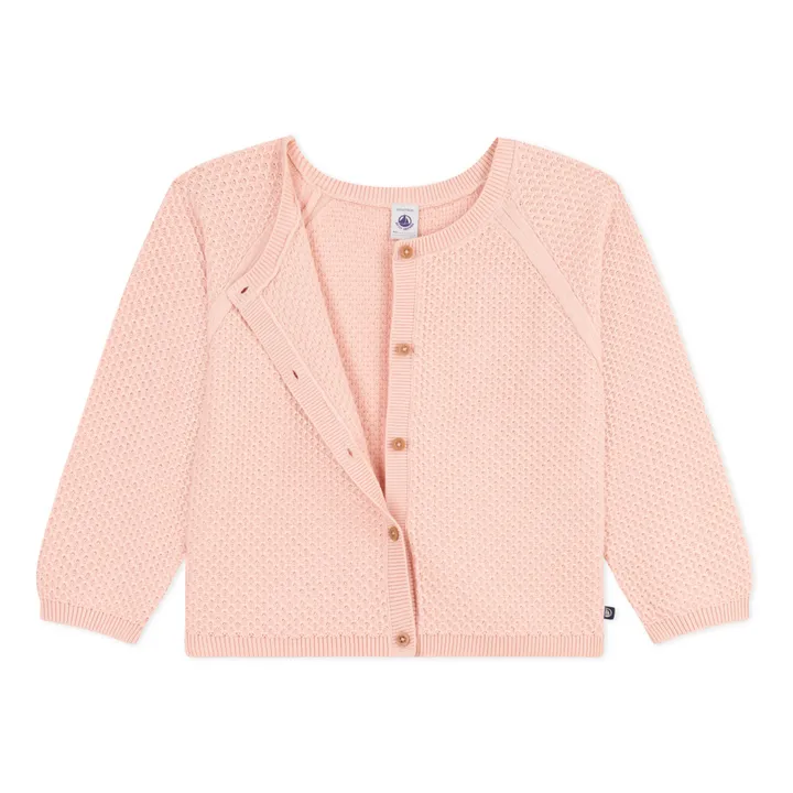 Petit Bateau Cardigan Melene Point Suzette | Rose pâle