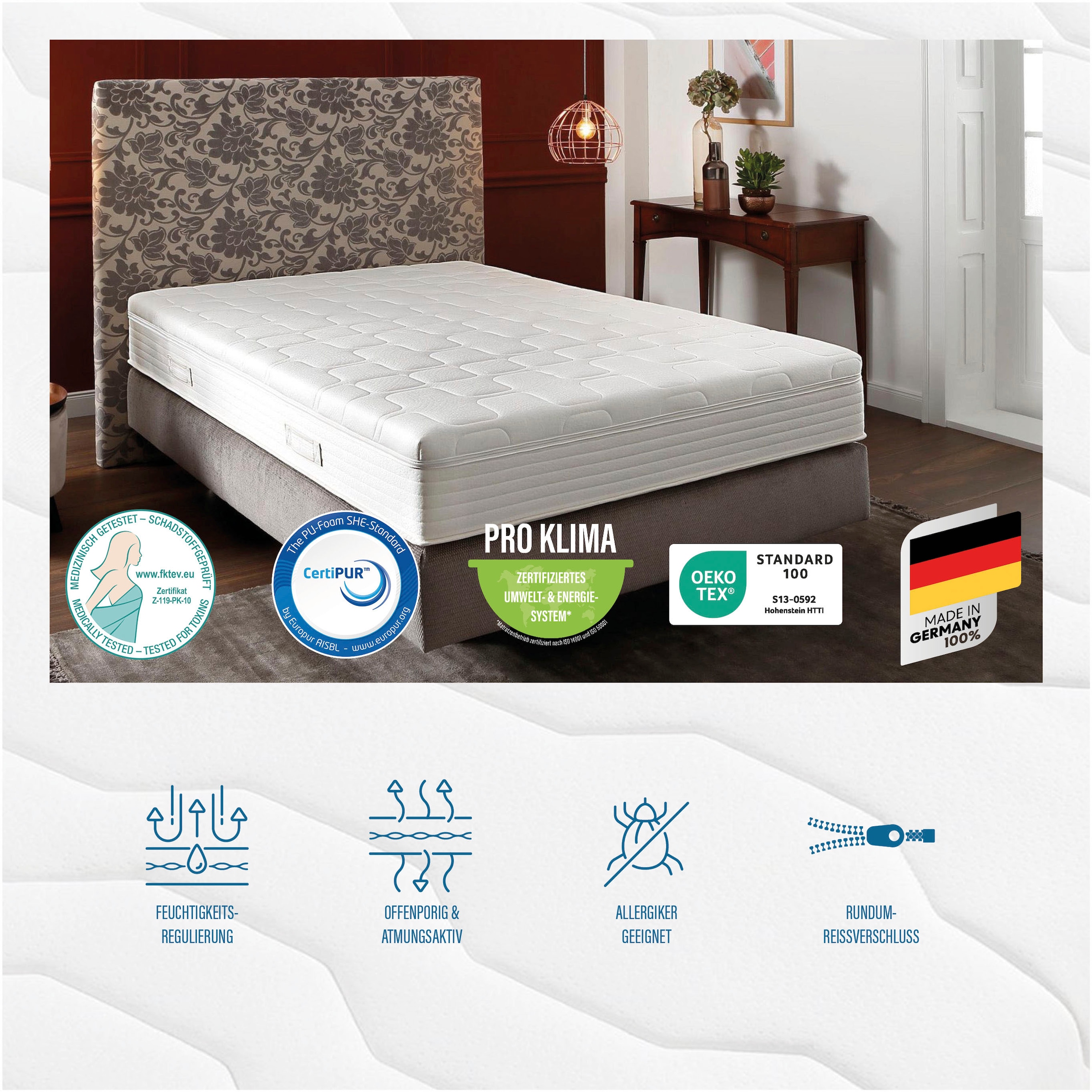 Beco Taschenfederkernmatratze »Royal Komfort KS, mit integriertem Topper« 26 cm hoch 480 Federn 1 Stk. tlg. komfortable Matratze in 90x200, 140x200 cm und weiteren Grössen