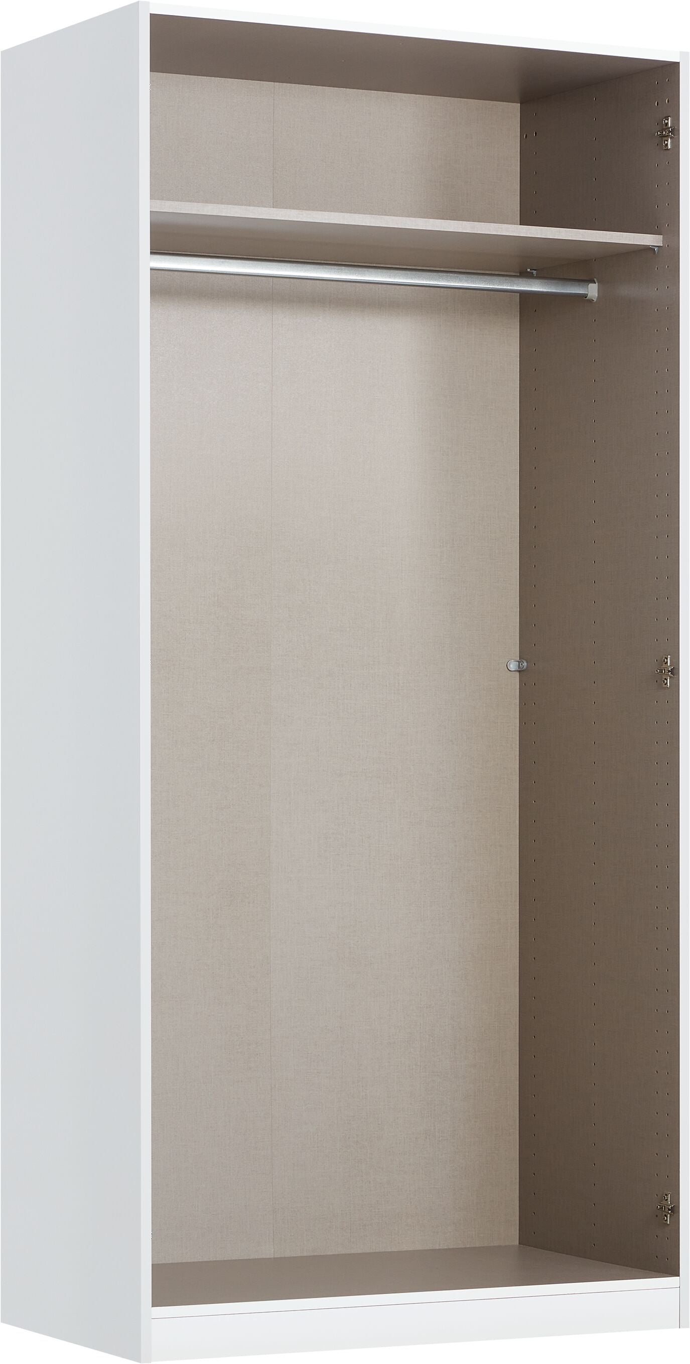 LEON Drehtürenschrank - Weiss / B: 91.0 cm x T: 54.0 cm x H: 197.0 cm