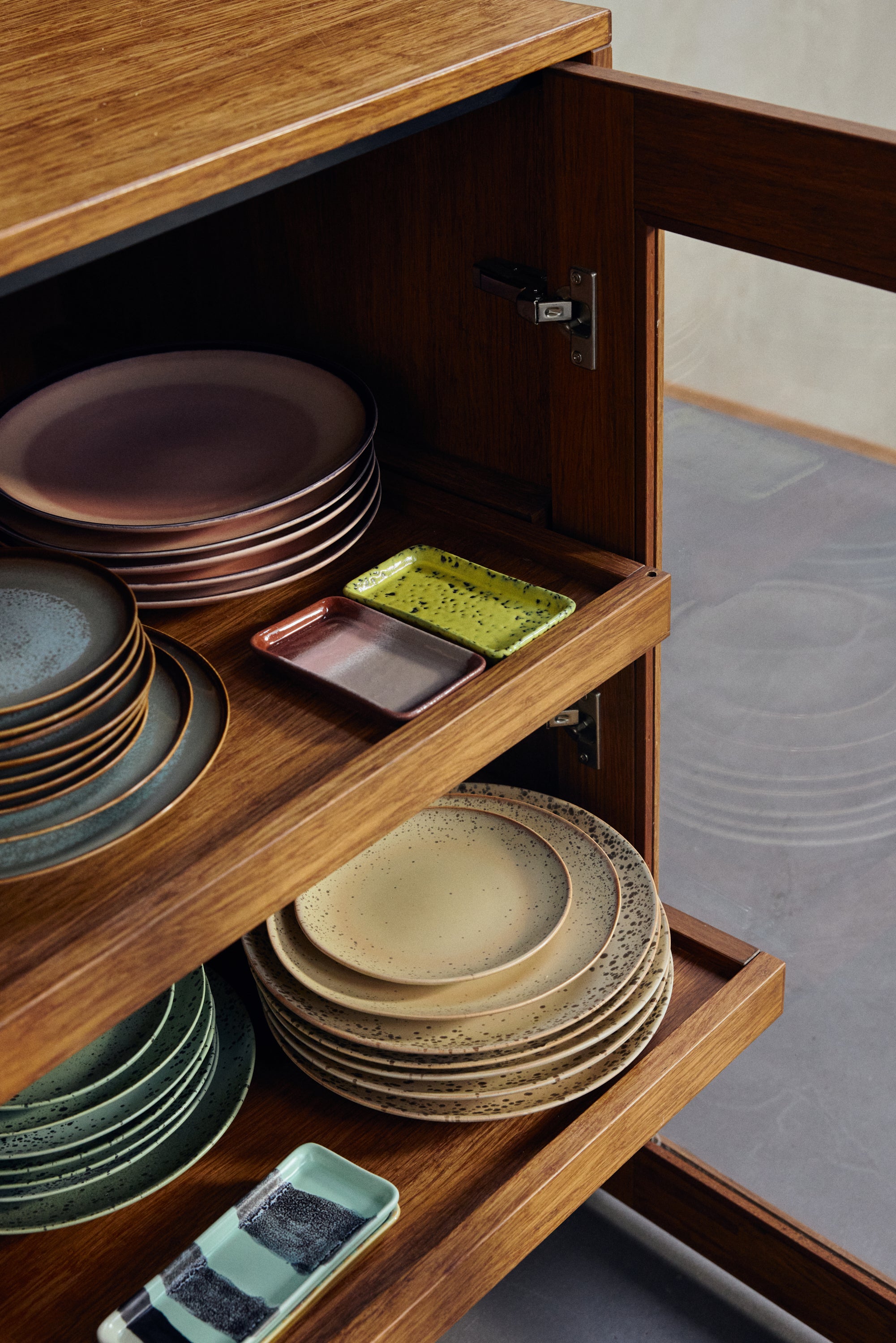 HKliving 70's Ceramics Bord Ã 22 cm - Set van 2 - Grit