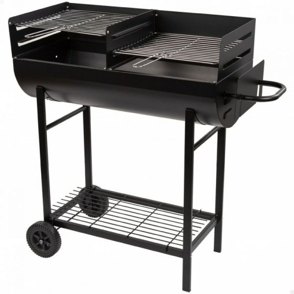 Aktive Churrasqueira a Carvão com Rodas Plástico e Metal Esmaltado 97x96x42 cm Preto