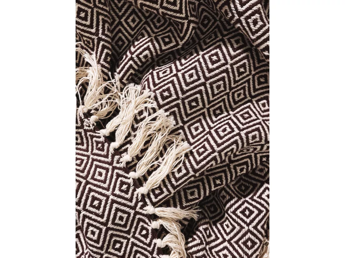 Plaid en coton Jasmin Marron 125x150 cm
