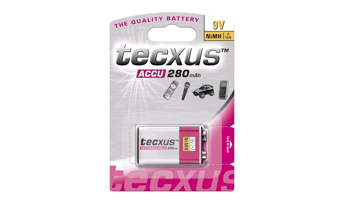 Genoplad 9V 280 mAh Ni-MH 1-pak Tecxus