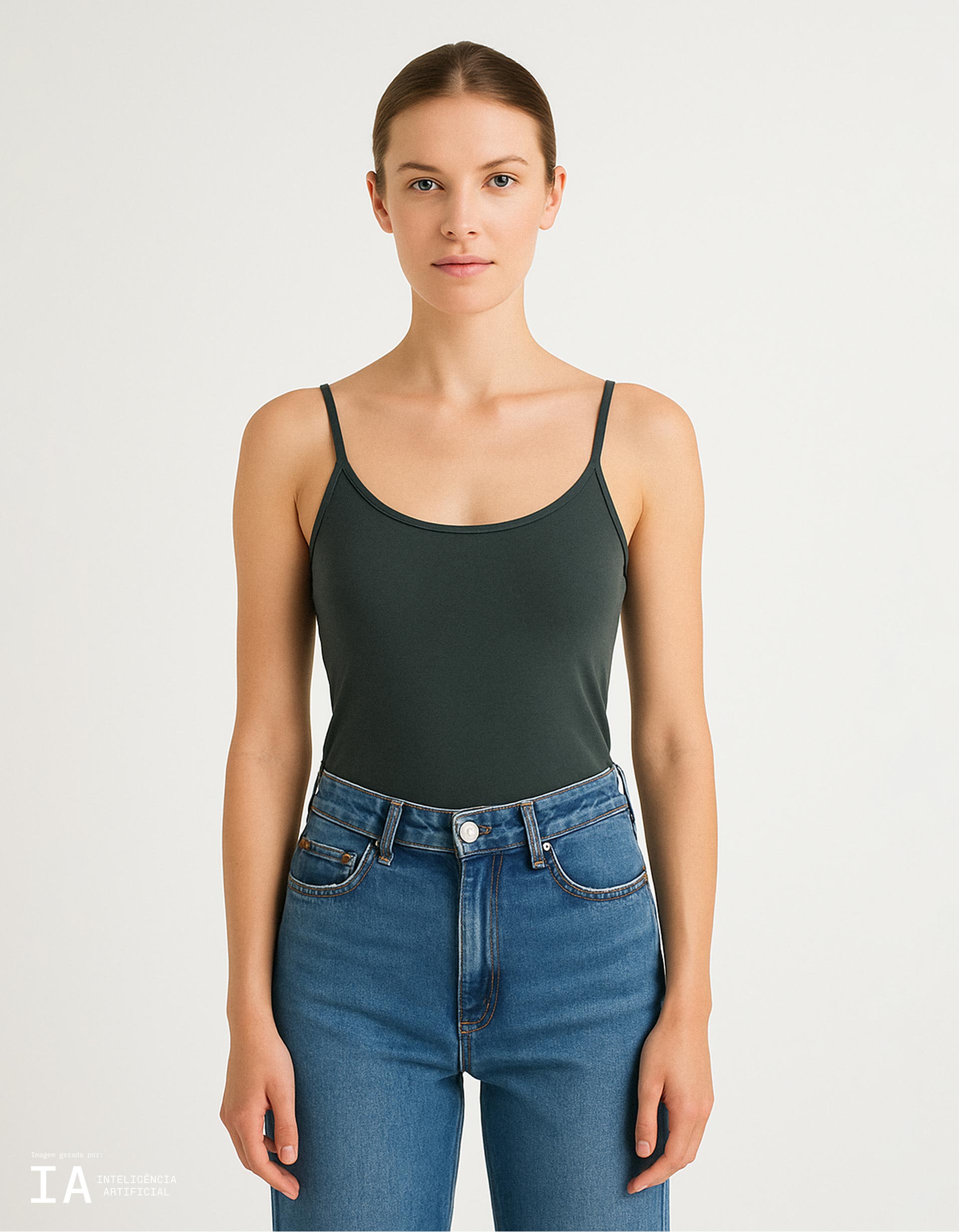 Top, Mulher, Cinzento Escuro