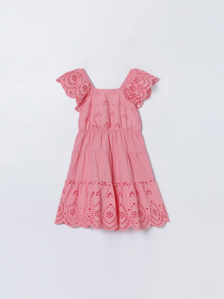 Vestido suíço bordado - Gerânio