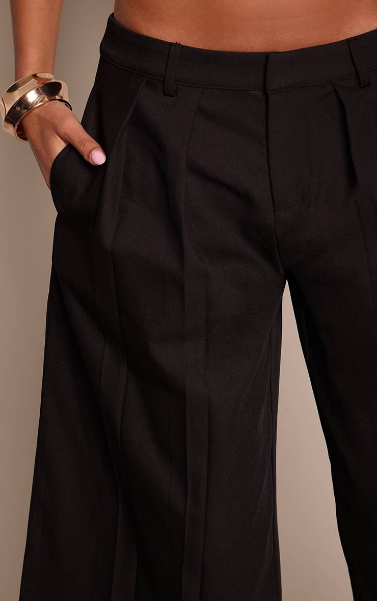 Noir Short En Jean Tissé À Détails Plissés Tall