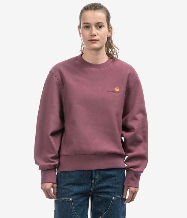Carhartt WIP W' American Script Sweatshirt women (dusty fuchsia) online kaufen | skatedeluxe
