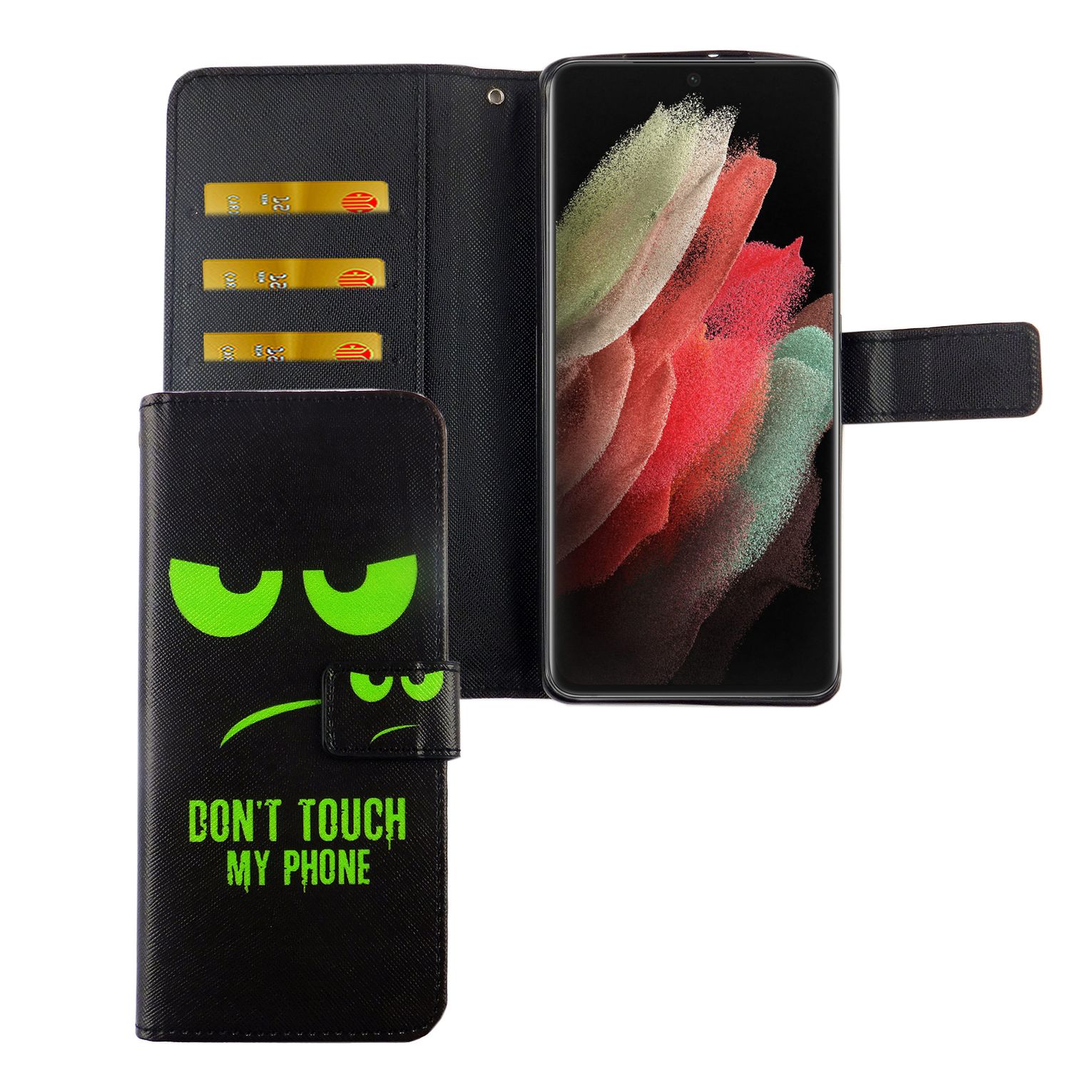 Hülle Handy Schutz für Samsung Galaxy S21 Ultra Case Cover Tasche Wallet Etui