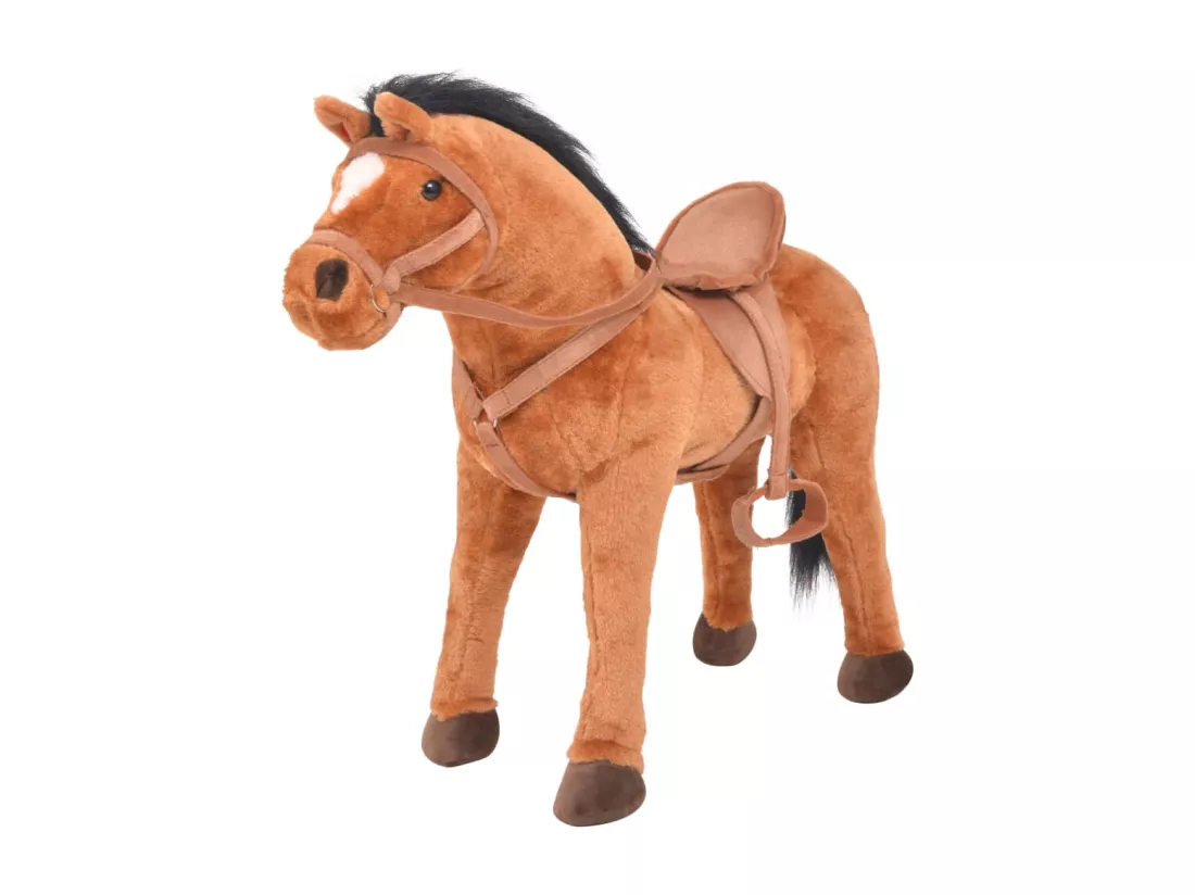 vidaXL Jouet en peluche Cheval Marron