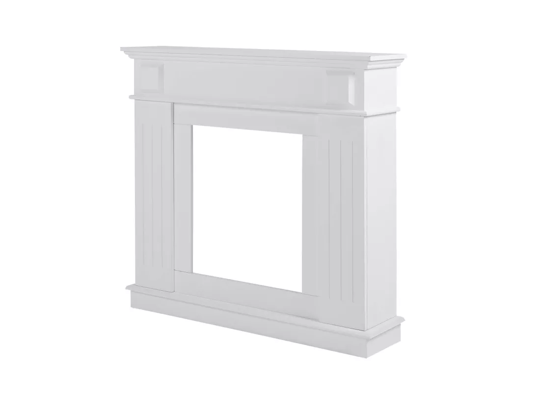 Cadre Decoratif Cheminée Decorative Bois Blanc 100x109x26