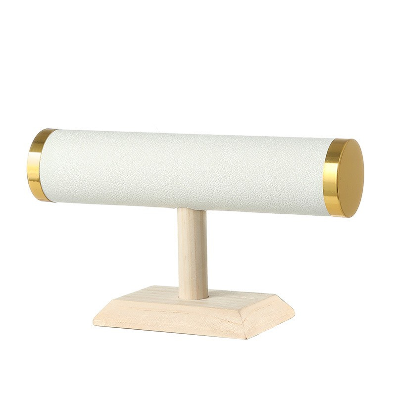 (23x5cm) Holz Schmuck Halterung Tisch Ständer für Uhr   Armbänder - Beige