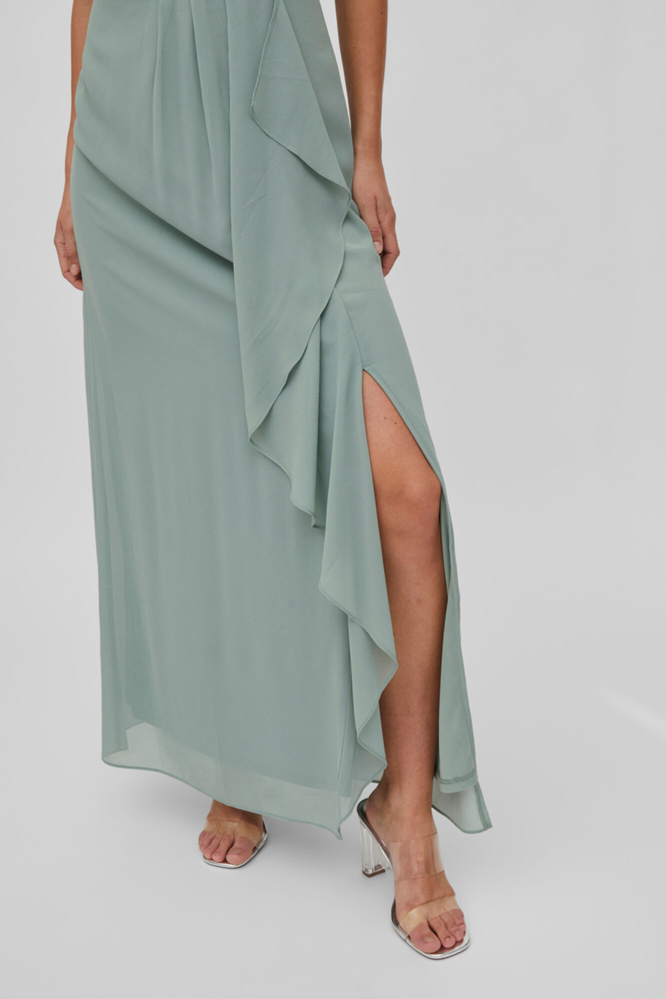 Vestido com decote halter - Verde