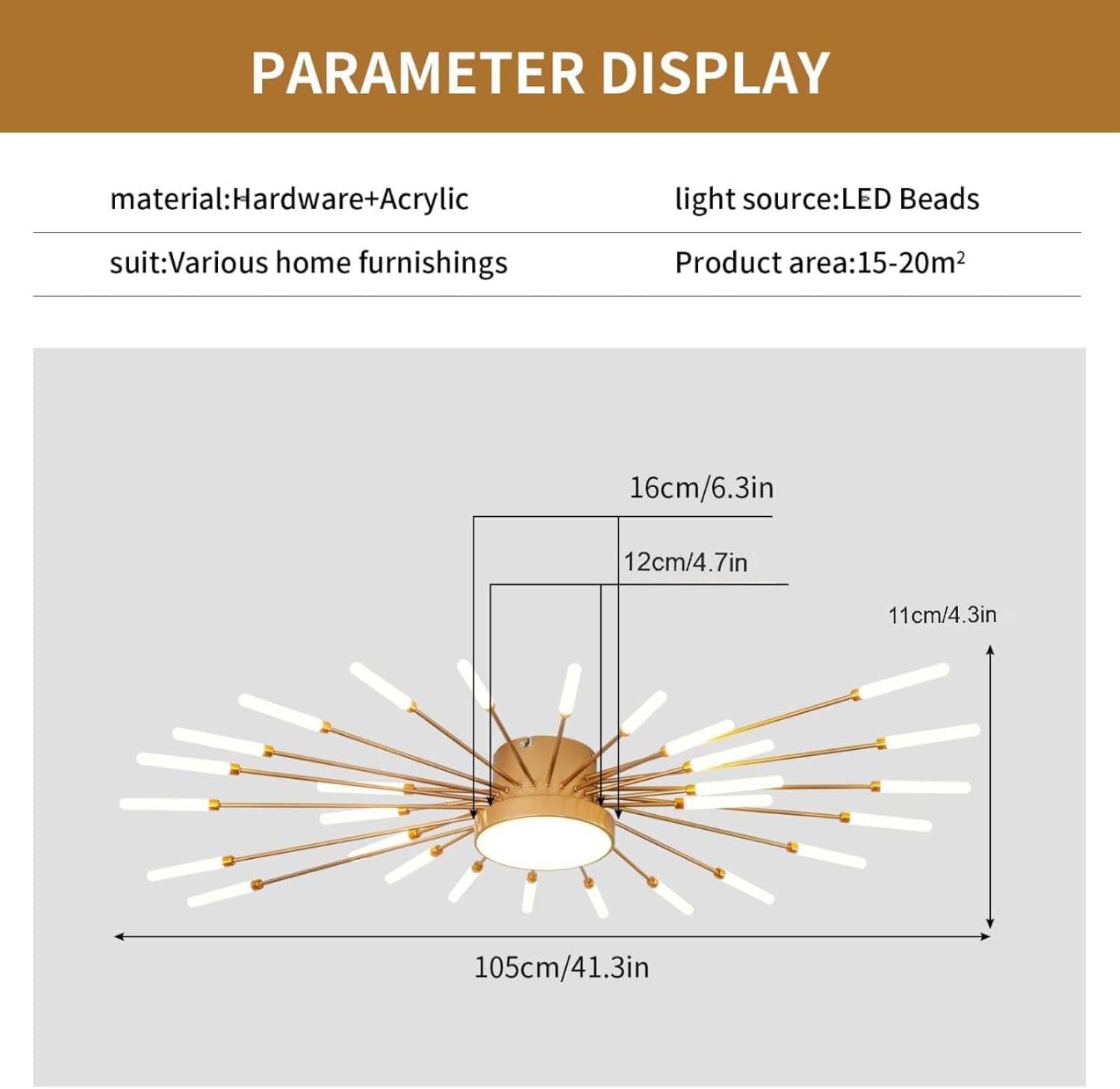 Moderne LED-Deckenlampe,28+1 Köpfe Dimmbar Schlafzimmerlampe,goldene Kronleuchter,Deckenleuchte Für Schlafzimmer,Wohnzimmer,Küche,Esszimmer,Büro,3000K–6000K Mit Fernbedienung