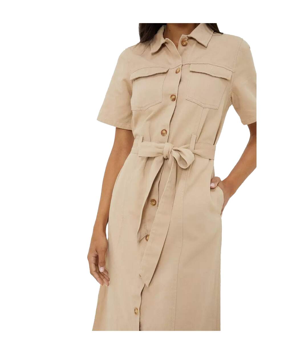 Dorothy Perkins - Robe mi-longue - Femme (Écru) - UTDP3239