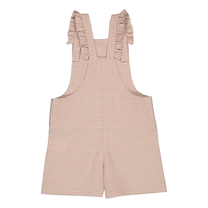 Petite Lucette Salopette à Carreaux Matières Recyclées Nathalie | Rose pâle