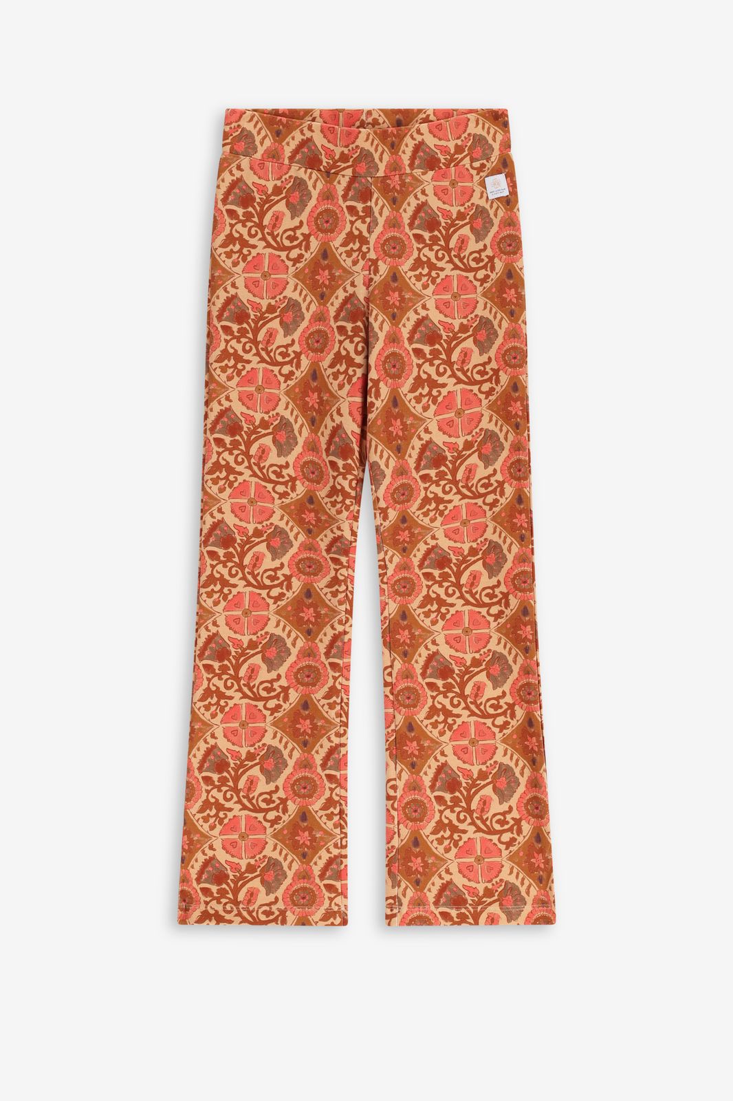 Bruine flared legging met print