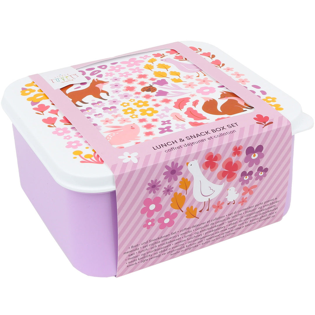 A little lovely company lunchbox set - bloementuin - 4st