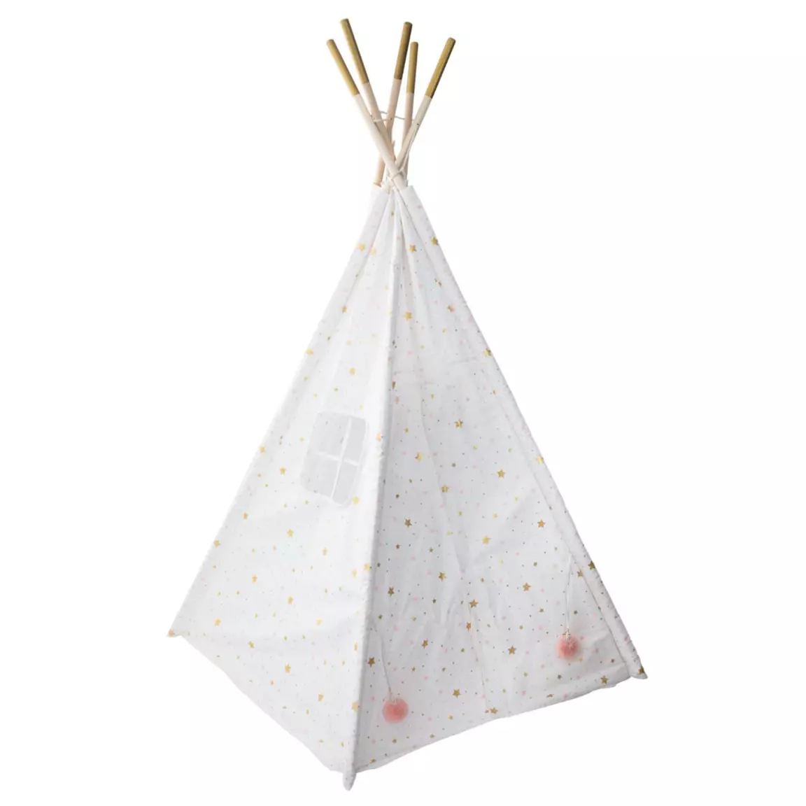 Tipi enfant bois et tissu (H160 cm) Starla Blanc