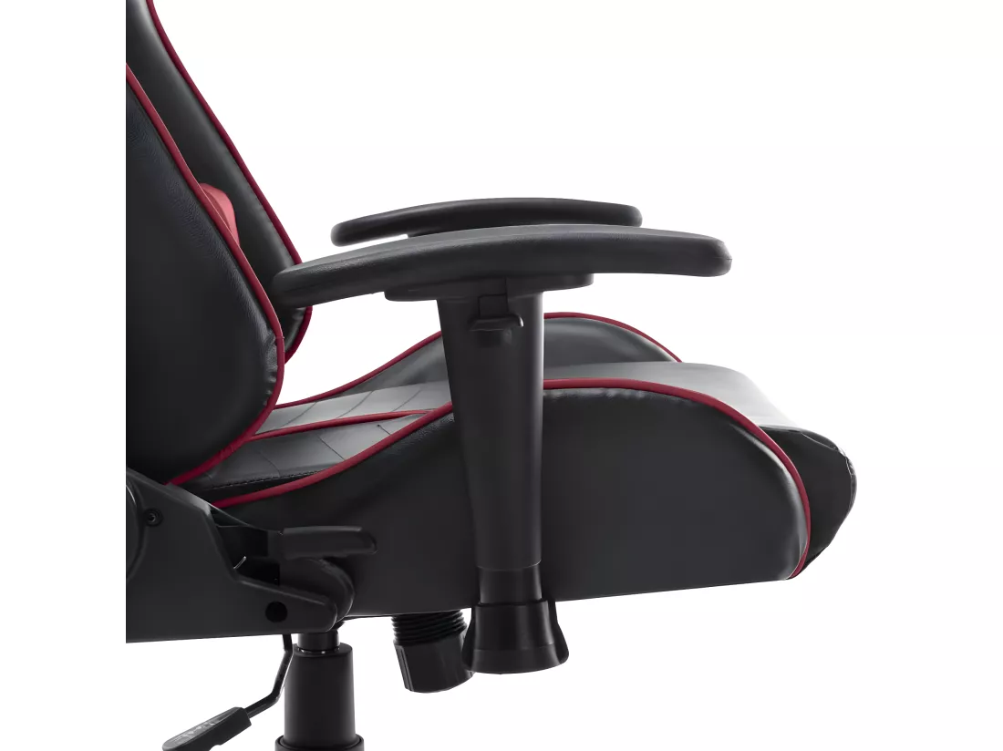 Chaise de jeu Noir et rouge bordeaux Cuir artificiel