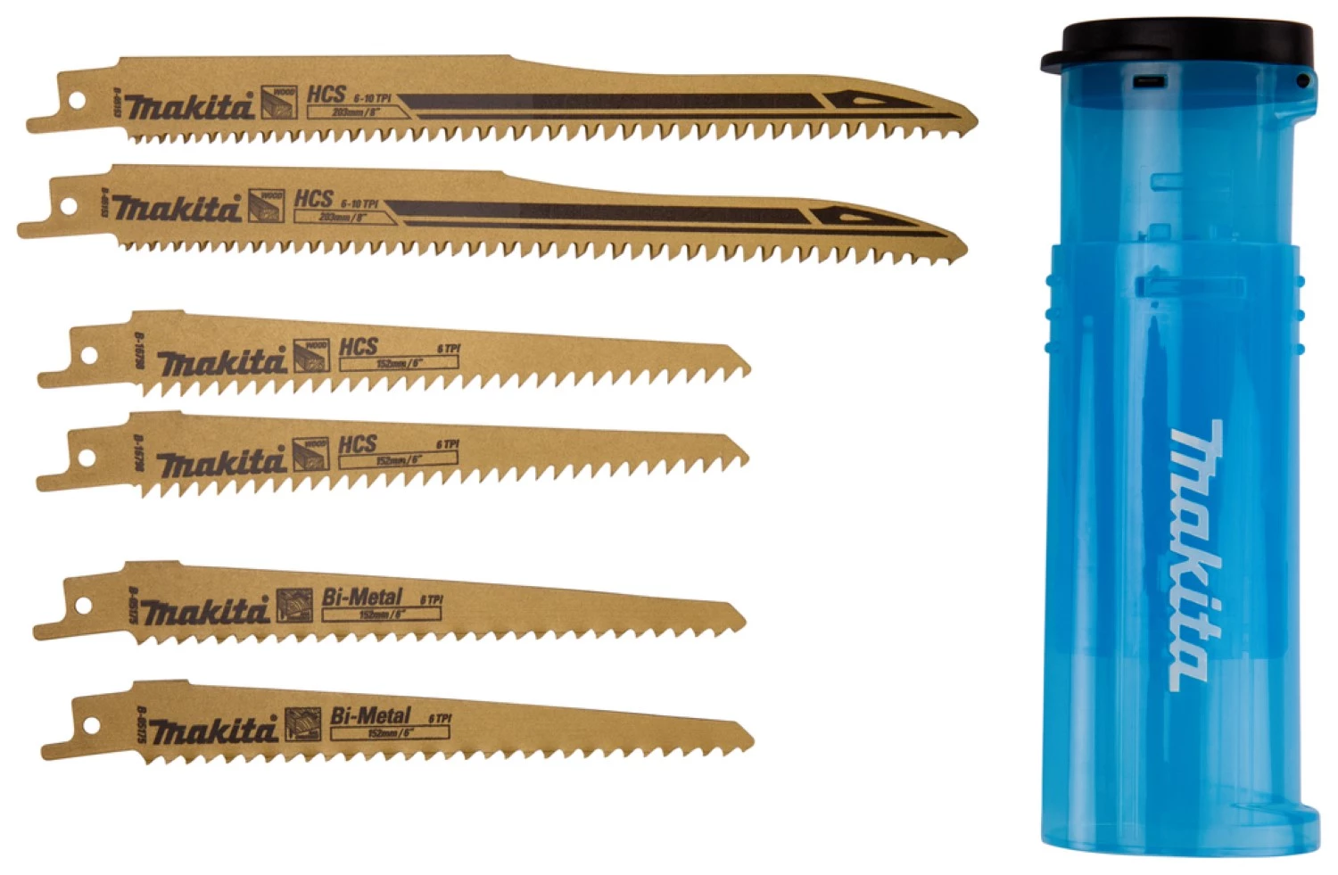 Makita B-44432 6-delige reciprozaagbladenset in koker