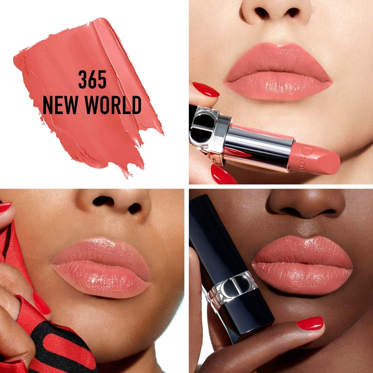Rouge Dior Rouge Dior Rouge à Lèvres Rechargeable Couleur Couture, 4 finis : Satin, Mat, Métallique et Velours