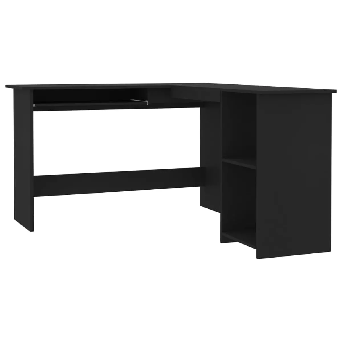 VIDAXL Bureau d'angle - Noir bois d'ingénierie