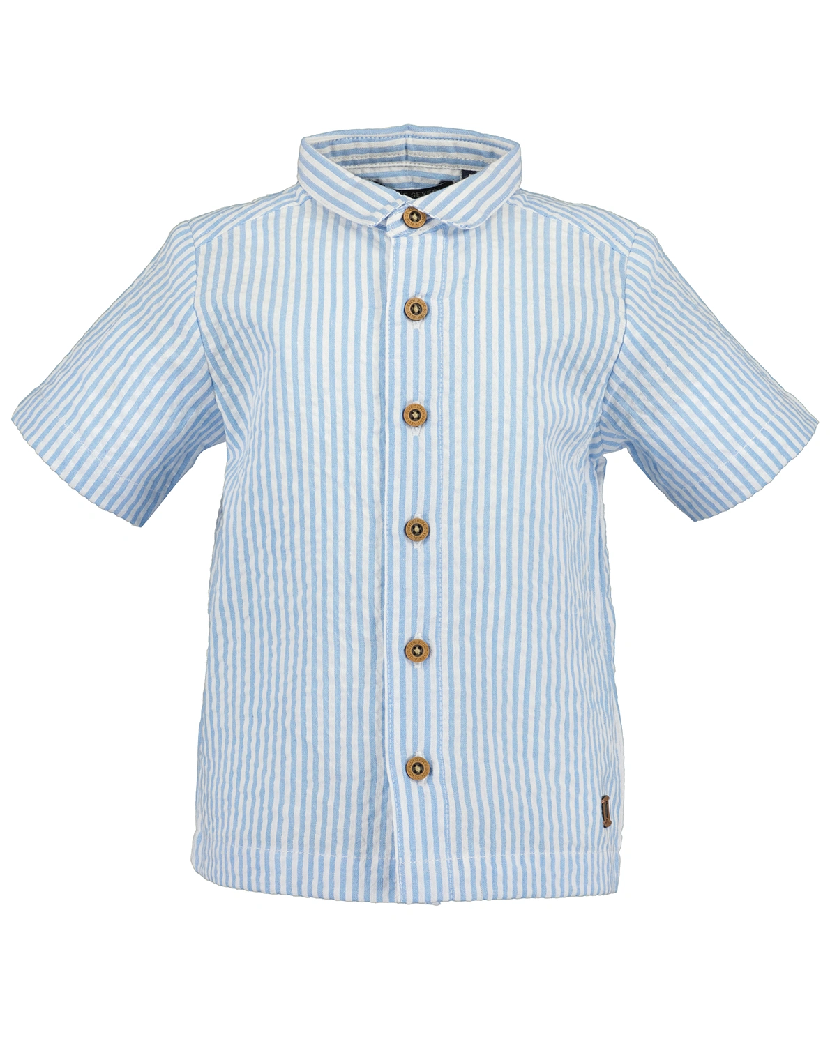Kurzarm-Hemd STRIPES in hellblau/weiß