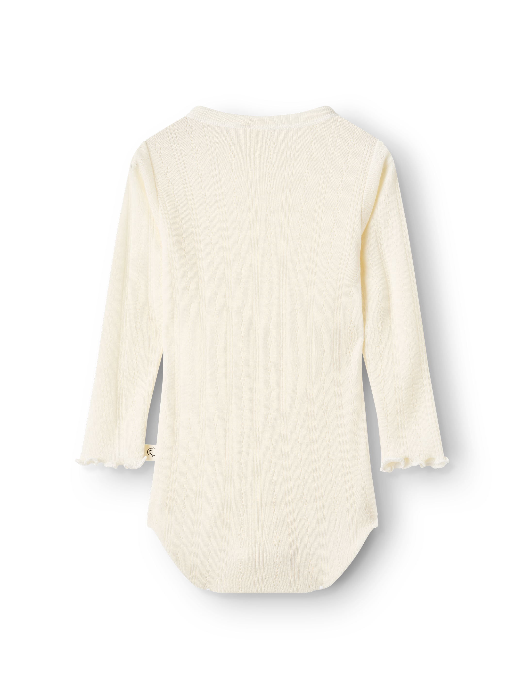 Pointelle romper met lange mouw van merinowol voor baby’s