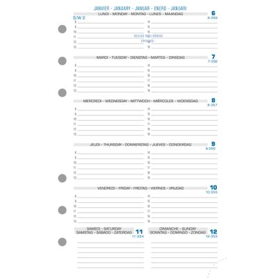 Exacompta Exatime 17 - Recharge pour organiseur - 1 semaine par page - 10,5 x 17,2 cm