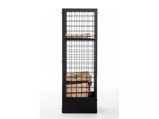 Etagère bois de cheminée - Métal - 40 x 40 x 120cm - Noir - Forrest