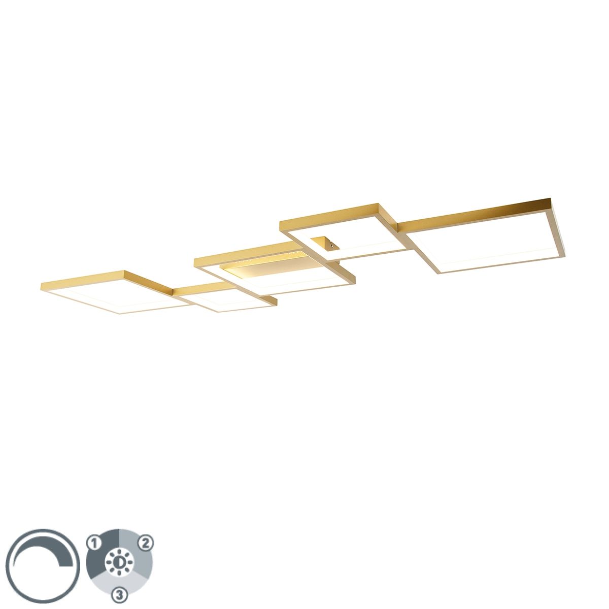 Plafondlamp goud incl. LED 3 staps dimbaar 5-lichts - Lejo