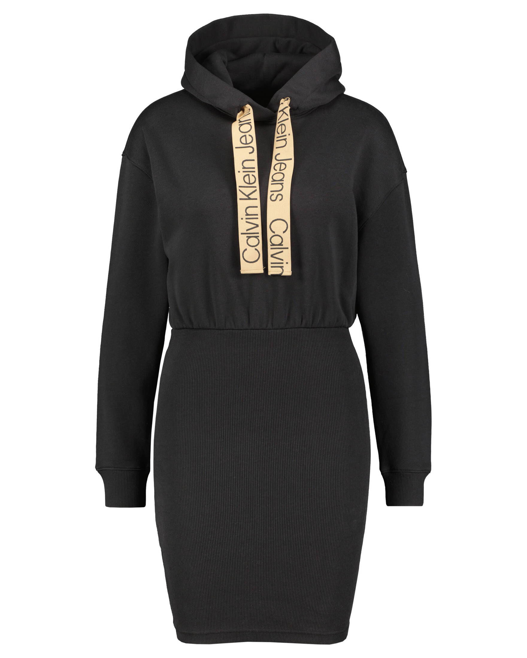 CALVIN KLEIN JEANS| Damen Sweatkleid CONTRAST DRAWCORDS HOODIE DRESS