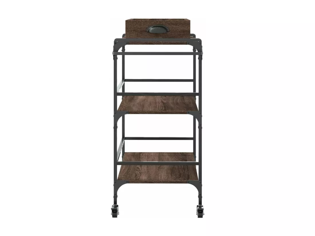 Chariot de cuisine chêne marron 81,5x41x92,5 cm bois ingénierie