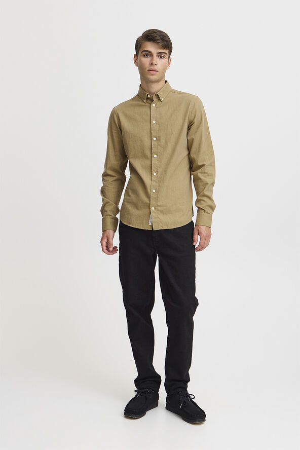 Casual Friday CFANTON LS BD fil a fil shirt Gothic olive melange