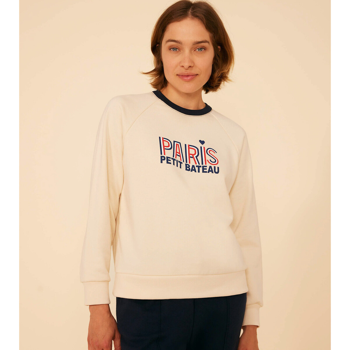 PETIT BATEAU<br>Suéter com gola redonda e inscrição