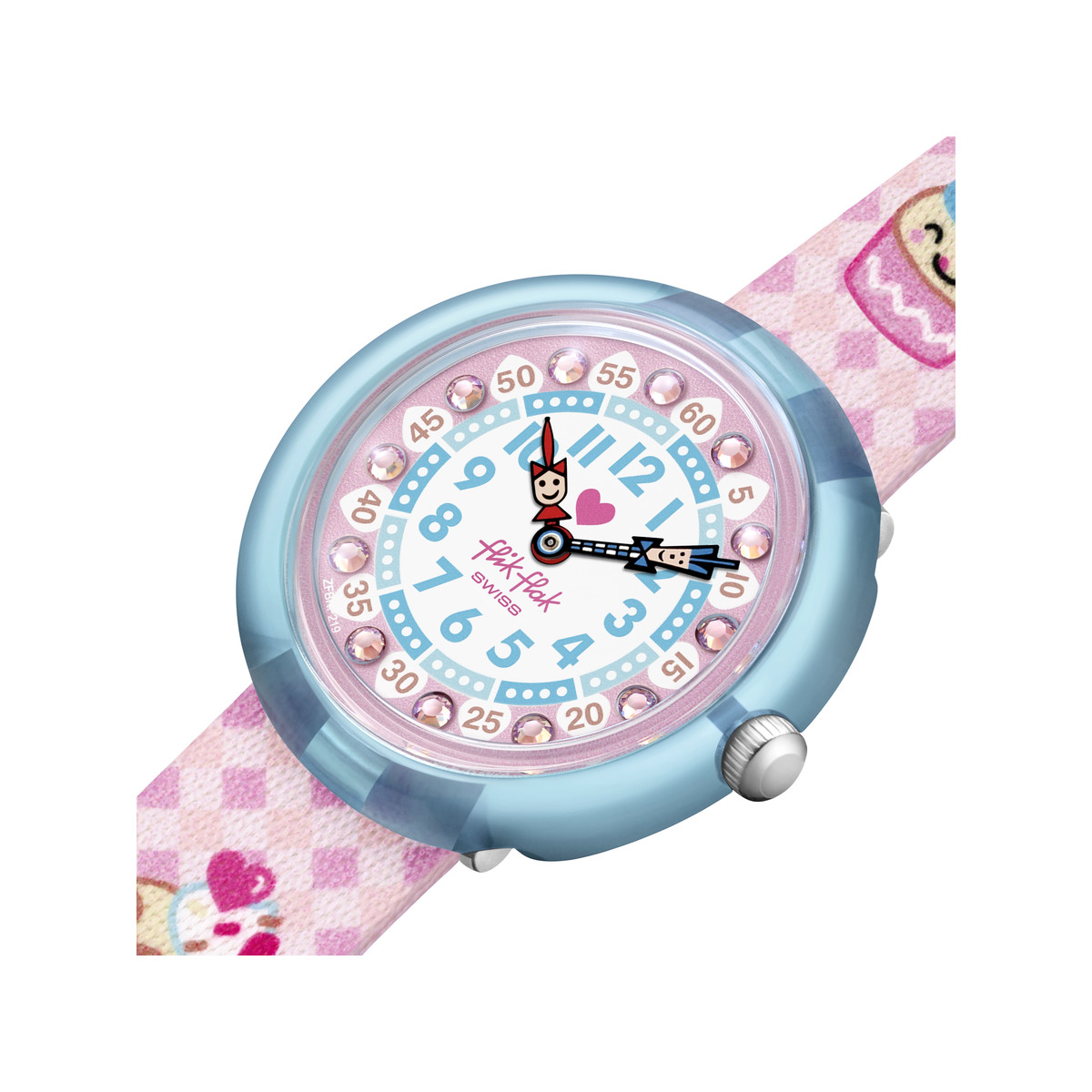 Montre FLIK FLAK Future dreams Bake it up enfant plastique biosourcé bracelet PET recyclé rose